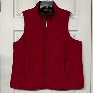 Jane Ashley Lightweight Quilted Zip Front Red Vest Sz XL